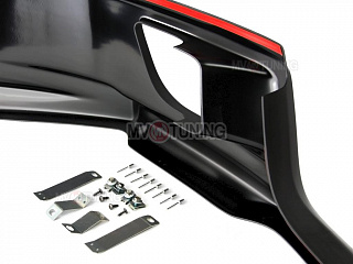 Юбка переднего бампера "Mugen Style" Honda Accord 8 (VIII) / Acura TSX (CU/CW) (2008-2010) + установочный комплект