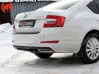Диффузор заднего бампера Skoda Octavia III A7 (2013 - 2020) тестурный пластик