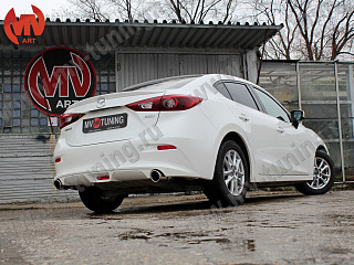 Диффузор заднего бампера var №1(ровный) Mazda 3 BM (2013 - 2019)