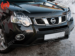 Реснички на фары Nissan X-Trail II (2011-2014) + УСТАНОВОЧНЫЙ КОМПЛЕКТ