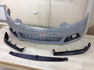 Юбка переднего бампера Modulo Honda Accord 8 (VIII) / Acura TSX (CU/CW) (2008-2013) + УСТАНОВОЧНЫЙ КОМПЛЕКТ