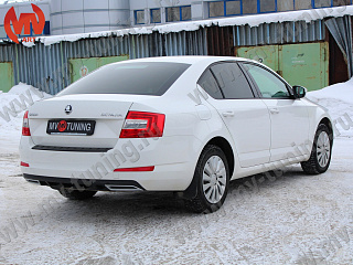 Защитная накладка заднего бампера Skoda Octavia III A7 (2013 - 2023) текстурный пластик